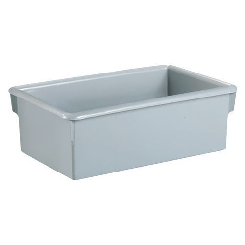 Bac de transport 14L Gris Polypropylène - Usage Alimentaire - Recyclable - 410x250x140 mm