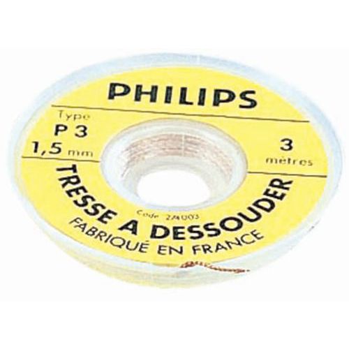 FTM Technologies - Tresse à dessouder étamée - 2 mm x 3 m - Pour soudage précis et propre