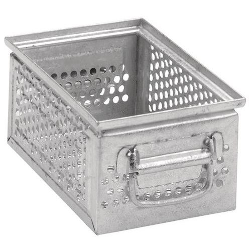 Bac de transport acier perforé 15.5 L Gris - Robuste et Durable - 365x215x212 mm