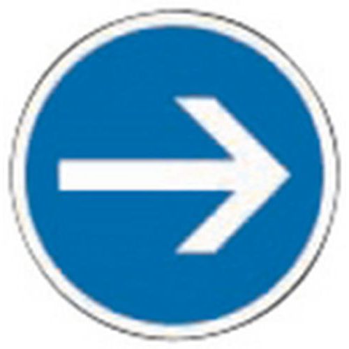 SVMS - Panneau Obligation Tourner à Droite B21.1 - Rond 65 cm Classe 2 DG Acier - Signalisation Sécurité Durable