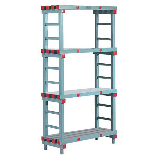Rea Kunststof - Kit départ Poly-Store - Rayonnage alimentaire - 1520x1000x400 mm - 4 tablettes - 200 kg/tablette - Sans outils