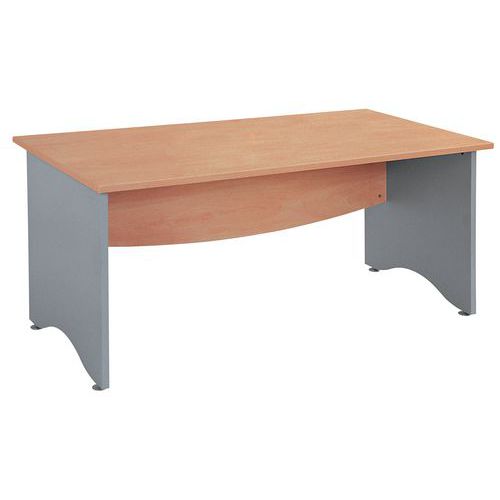 Bureau Droit L120 Hetre Pieds Panneaux Alu Ga Mme Galaxy