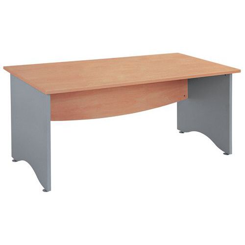 Bureau Droit L140 Hetre Pieds Panneaux Alu Ga Mme Galaxy