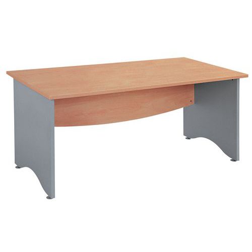 Bureau Droit L160 Hetre Pieds Panneaux Alu Ga Mme Galaxy