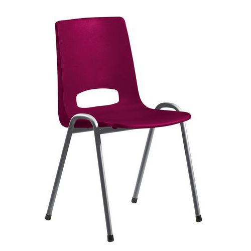 Chaise Coque Struct Gris Clair Coque Bordeaux