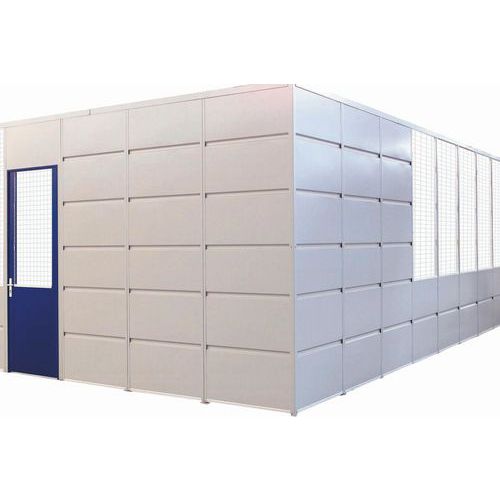 Cloison tôlée simple paroi H 2.51m L 1m Blanc RAL 9010 - Panneau plein à monter - Garantie 3 ans