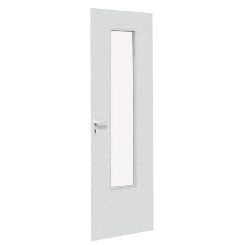 Bloc-porte double battant semi-vitré blanc 3m x 2m - Bois laqué - Passage 1.84m x 2.03m - Garantie 3 ans