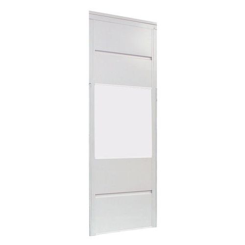 Cloison vitrée 1/2 H 2.51m L 1m Blanc RAL 9010 - Simple paroi tôle d'acier - Montage facile - Garantie 3 ans
