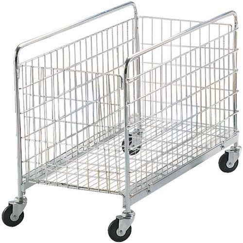 Chariot Pliant Grillagé 100kg - Acier Robuste - Roulettes Caoutchouc Pivotantes - 940x550x770mm