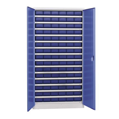 Armoire de rangement de composants 1000 - 90 bacs bleue - Kind