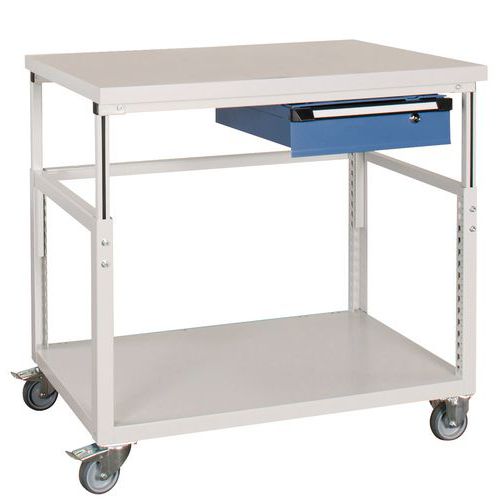 Etabli Mobile Stratifie 1 Tir. L1000mm Hauteur 725 A 965mm