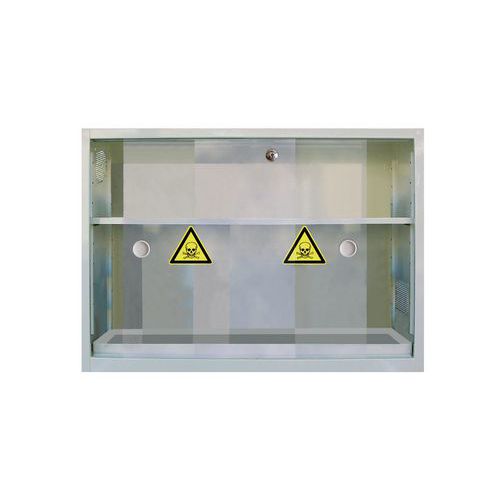 Trionyx - Armoire Murale Portes Vitrées Coulissantes - Acier Blanc 81x32.5x58cm - Charge 40kg - 2 Portes