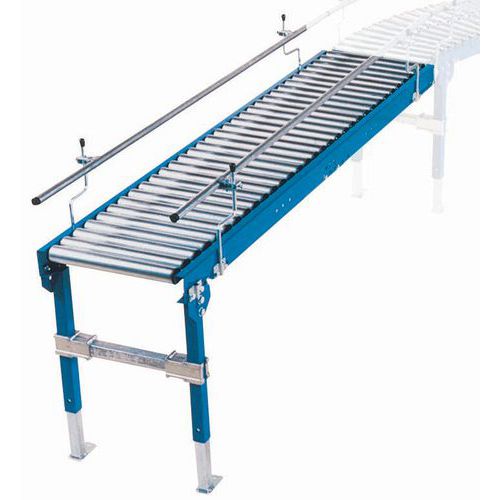 Somefi - Convoyeur à rouleaux acier 2000 x 876 mm - Pas 150 mm - Charge 160 kg/m - 3 ans garantie