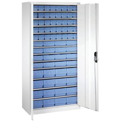Armoire à 72 Bacs à Bec Et Bacs De Rayonnage 12 Tablettes