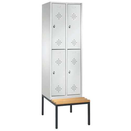 Armoire Vestiaire 2 Niveaux H2090xl610xp500 Gris Clair
