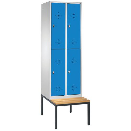 Armoire Vestiaire 2 Niveaux H2090xl610xp500 Bleu Clair