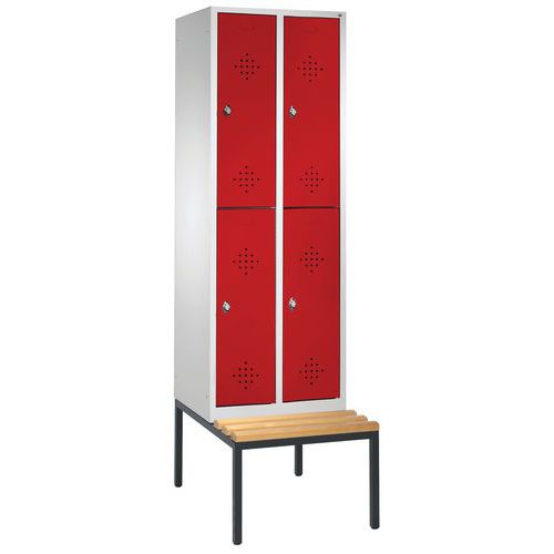 Armoire Vestiaire 2 Niveaux H2090xl610xp500 Rouge