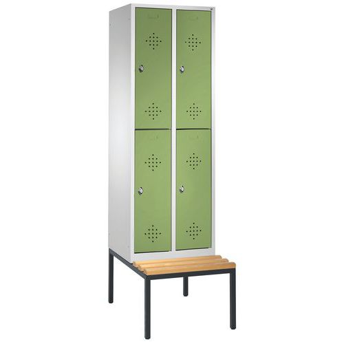Armoire Vestiaire 2 Niveaux H2090xl610xp500 Vert Réséda