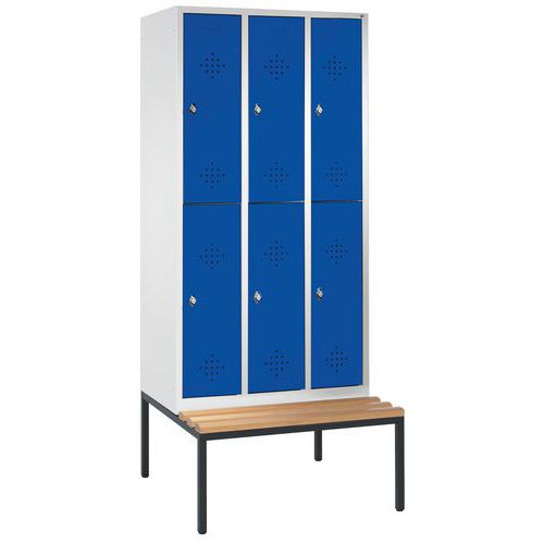 Armoire Vestiaire 2 Niveaux H2090xl900xp500 Bleu Gentiane