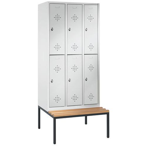 Armoire Vestiaire 2 Niveaux H2090xl900xp500 Gris Clair