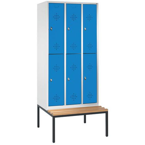 Armoire Vestiaire 2 Niveaux H2090xl900xp500 Bleu Clair