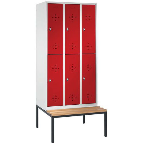 Armoire vestiaire Série S2000 Classic à deux niveaux à banc intégré