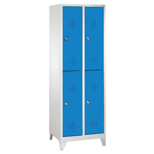Armoire Vestiaire 2 Niveaux H1850xl610xp500 Bleu Clair
