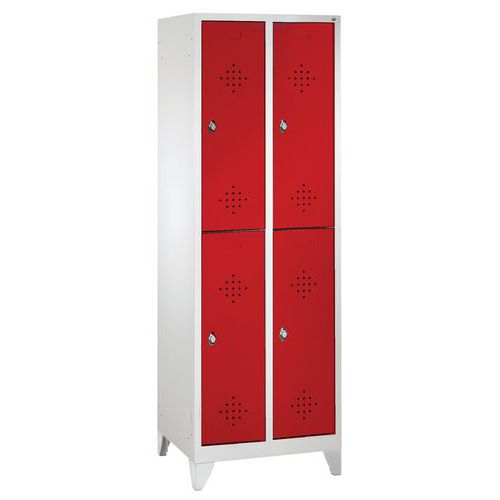 Armoire Vestiaire 2 Niveaux H1850xl610xp500 Rouge