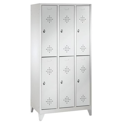 Armoire Vestiaire 2 Niveaux H1850xl900xp500 Gris Clair