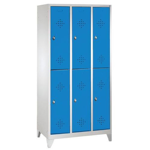 Armoire Vestiaire 2 Niveaux H1850xl900xp500 Bleu Clair