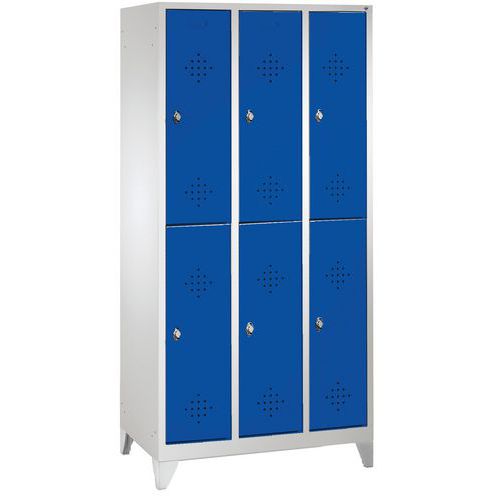 Armoire Vestiaire 2 Niveaux H1850xl900xp500 Rouge