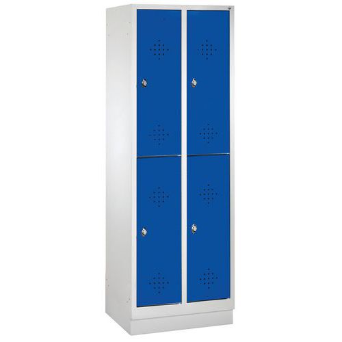 Armoire Vestiaire 2 Niveaux H1800xl610xp500 Bleu Gentiane