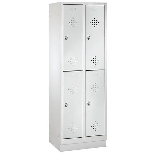 Armoire Vestiaire 2 Niveaux H1800xl610xp500 Gris Clair