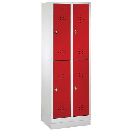 Armoire Vestiaire 2 Niveaux H1800xl610xp500 Rouge