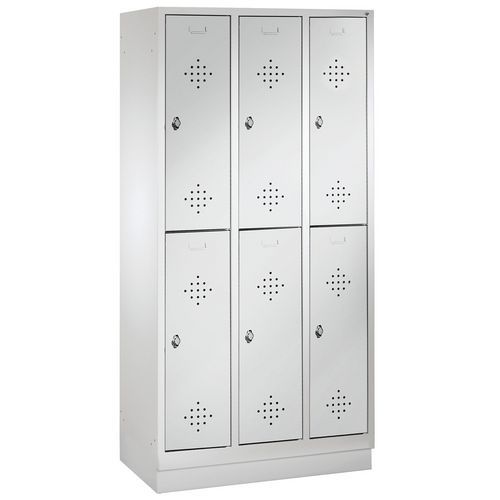 Armoire Vestiaire 2 Niveaux H1800xl900xp500 Gris Clair