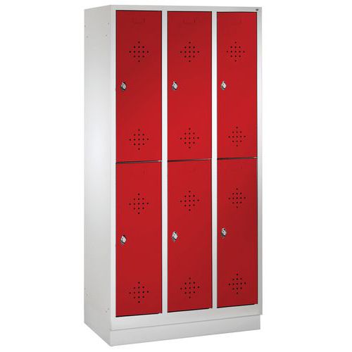 Armoire Vestiaire 2 Niveaux H1800xl900xp500 Rouge