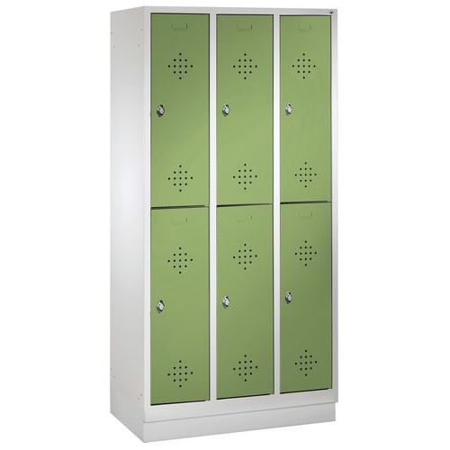 Armoire Vestiaire 2 Niveaux H1800xl900xp500 Vert Réséda