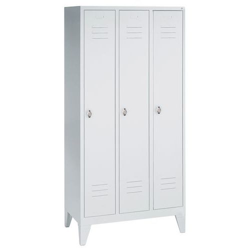 Vestiaire Sur Pieds 3 Compartiments Gris Clair