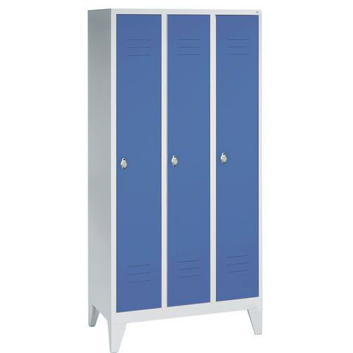 Vestiaire Sur Pieds 3 Compartiments Bleu Clair