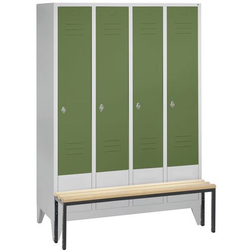 Vestiaire Avec Banc 4 Compartiments Vert Réséda