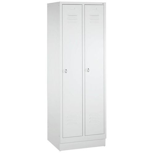 Vestiaire Sur Socle 2 Compartiments Gris Clair