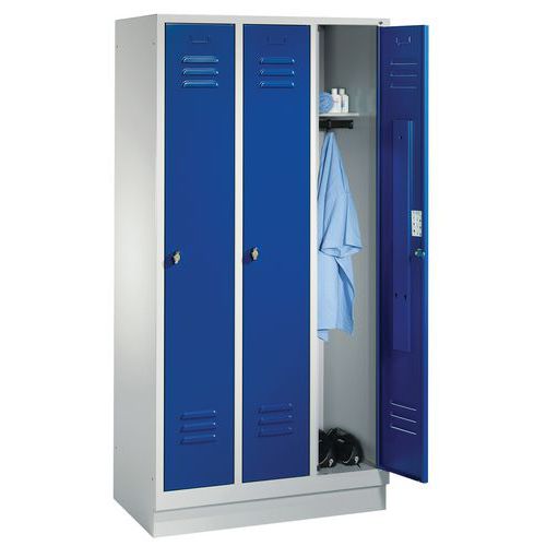 Vestiaire Sur Socle 3 Compartiments Bleu Gentiane