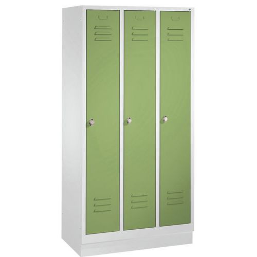 Vestiaire Sur Socle 3 Compartiments Vert Réséda