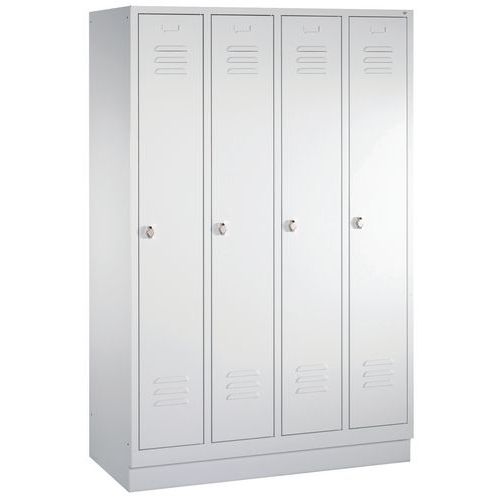 Vestiaire Sur Socle 4 Compartiments Gris Clair