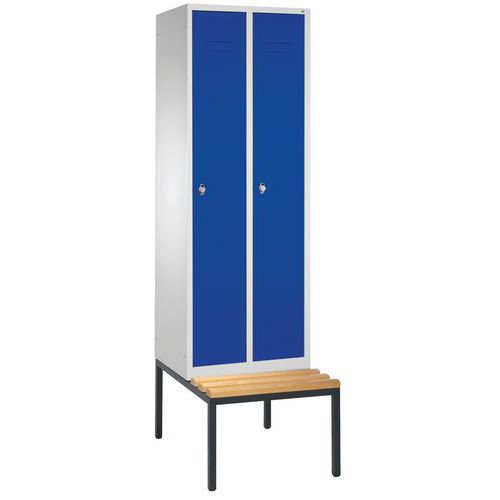 Vestiaire Sur Banc 2 Compartiments Bleu Gentiane