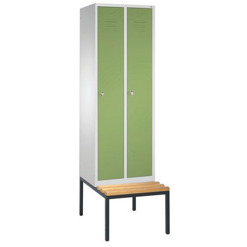 Vestiaire Sur Banc 2 Compartiments Vert Réséda