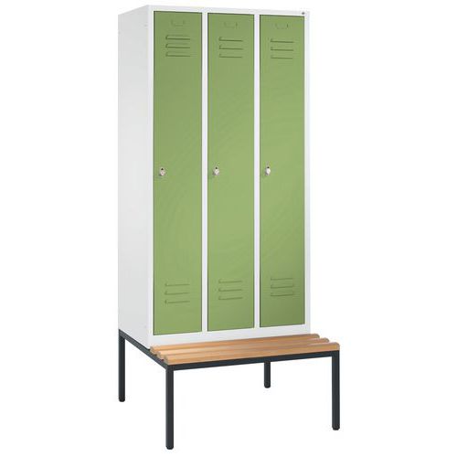 Vestiaire Sur Banc 3 Compartiments Vert Réséda