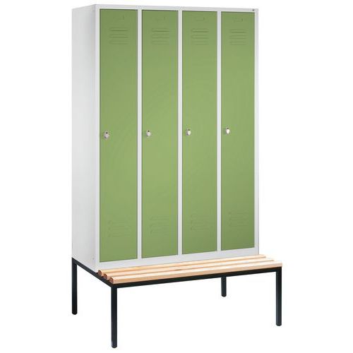Vestiaire Sur Banc 4 Compartiments Vert Réséda