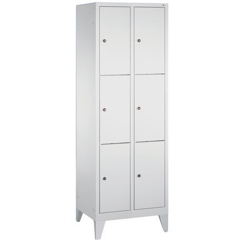 Vestiaire à Casiers Classic Sur Pieds 6 Casiers Gris Clair
