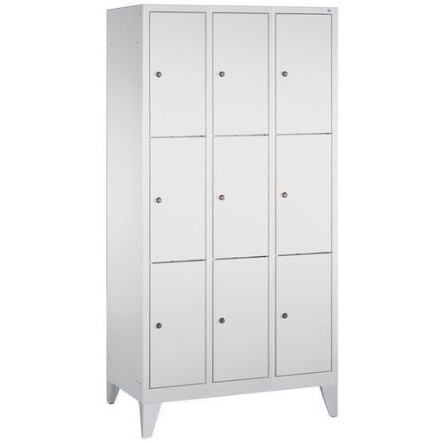 Vestiaire à Casiers Classic Sur Pieds 9 Casiers Gris Clair